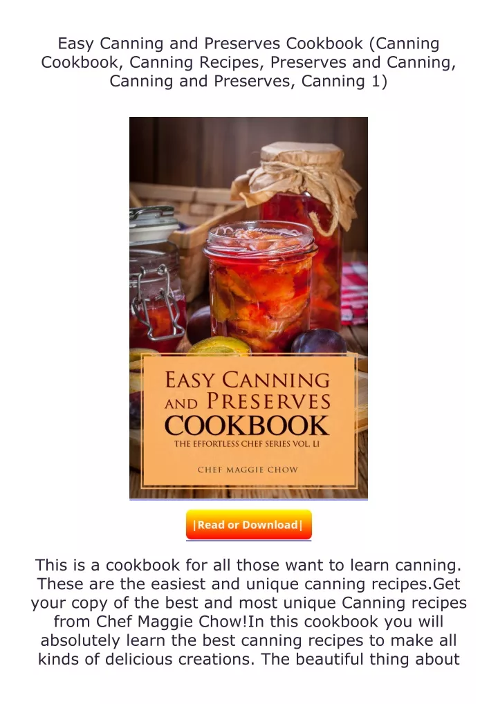 easy canning and preserves cookbook canning