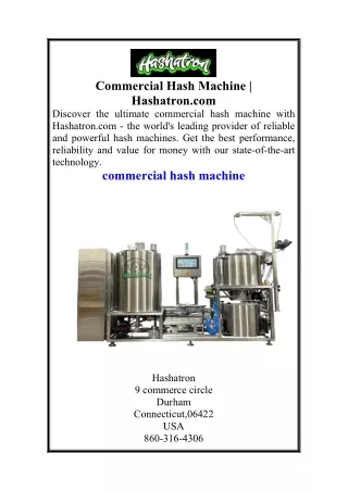 Commercial Hash Machine  Hashatron.com
