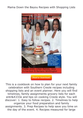 ❤️get (⚡️pdf⚡️) download Mama Down the Bayou Recipes with Shopping Lists