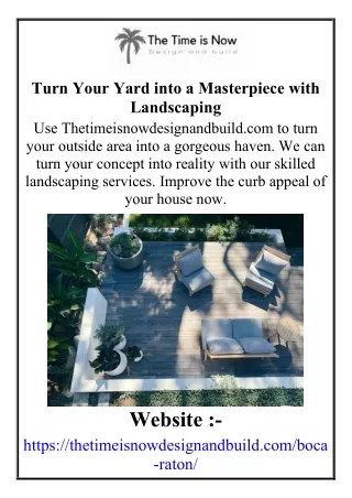 Turn Your Yard into a Masterpiece with Landscaping