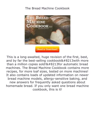 download⚡[PDF]❤ The Bread Machine Cookbook