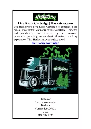 Live Rosin Cartridge  Hashatron.com