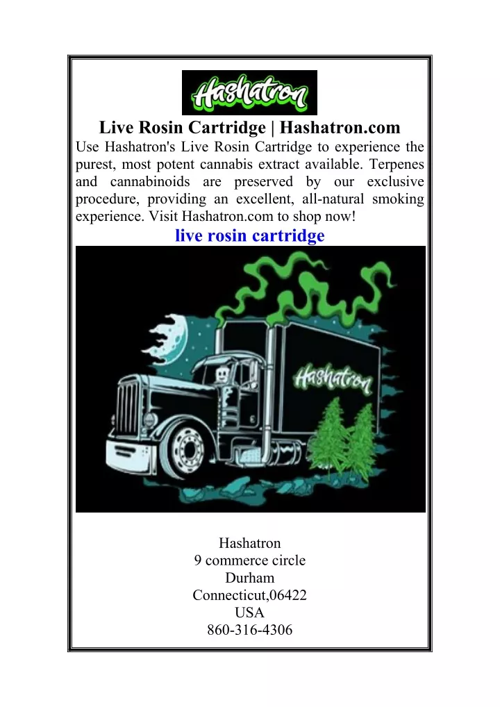 live rosin cartridge hashatron com use hashatron