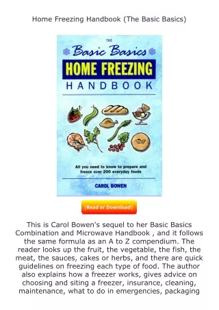 [READ]⚡PDF✔ Home Freezing Handbook (The Basic Basics)