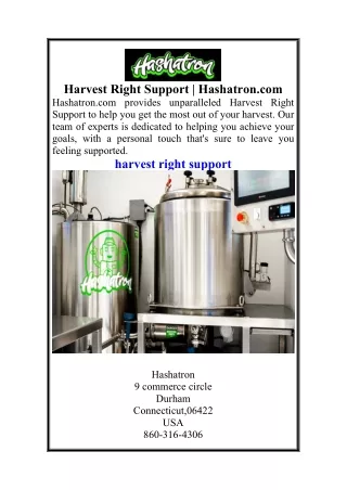 Harvest Right Support  Hashatron.com