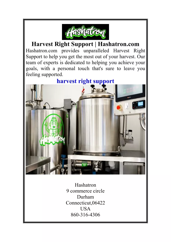 harvest right support hashatron com hashatron