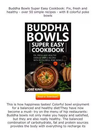 PDF✔Download❤ Buddha Bowls Super Easy Cookbook: Fix, fresh and healthy - ov
