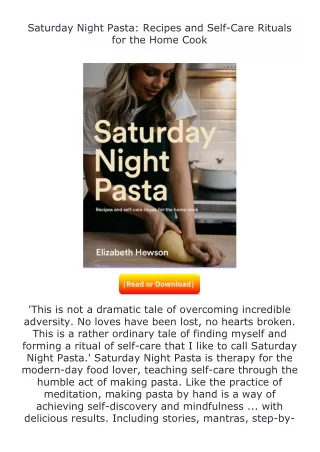 download⚡️ free (✔️pdf✔️) Saturday Night Pasta: Recipes and Self-Care Ritua