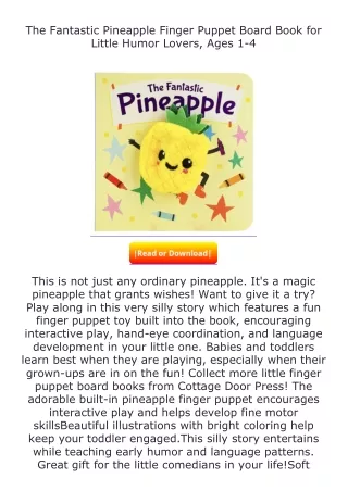 ❤️get (⚡️pdf⚡️) download The Fantastic Pineapple Finger Puppet Board Book f