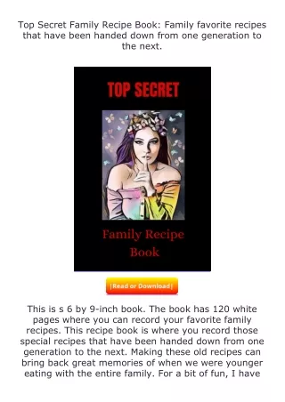 [READ]⚡PDF✔ Top Secret Family Recipe Book: Family favorite recipes that hav