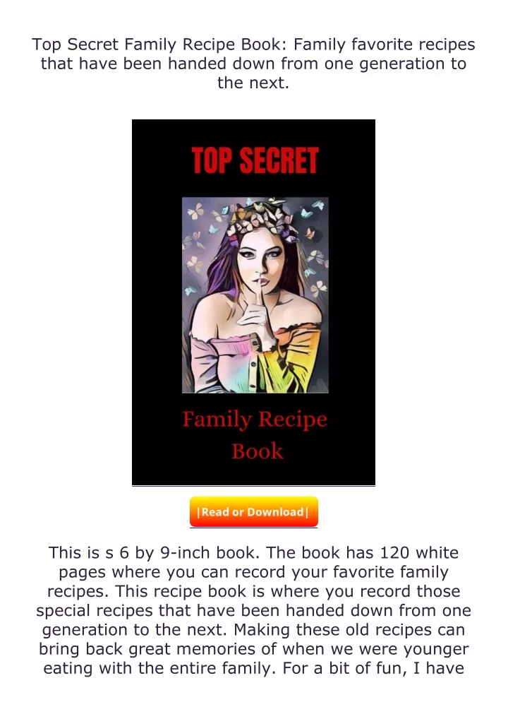 PPT - [READ]⚡PDF Top Secret Family Recipe Book: Family favorite recipes