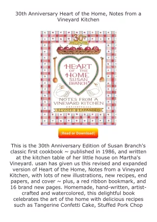 download⚡[PDF]❤ 30th Anniversary Heart of the Home, Notes from a Vineyard K