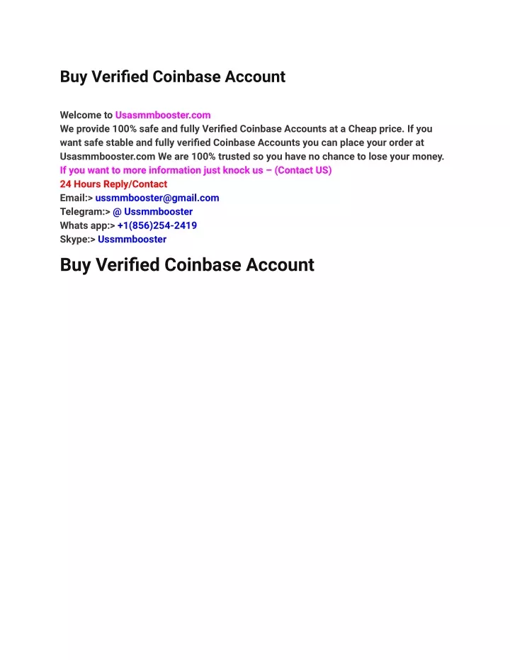 buy verified coinbase account