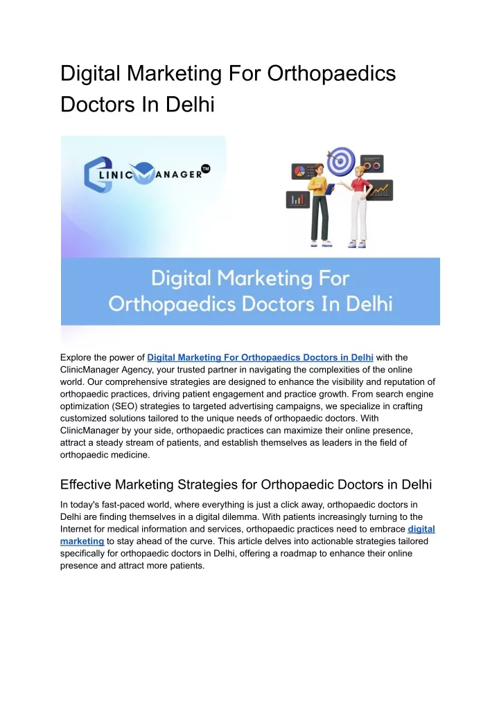 digital marketing for orthopaedics doctors