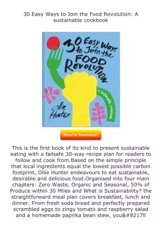 ❤PDF⚡ 30 Easy Ways to Join the Food Revolution: A sustainable cookbook