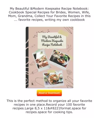 Download⚡ My Beautiful & Modern Keepsake Recipe Notebook: Cookbook Special