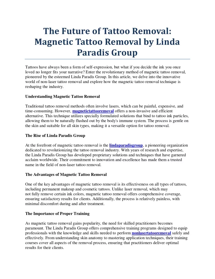 the future of tattoo removal magnetic tattoo