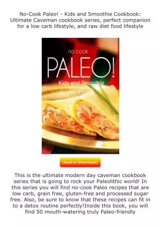 download⚡️ free (✔️pdf✔️) No-Cook Paleo! - Kids and Smoothie Cookbook: Ulti