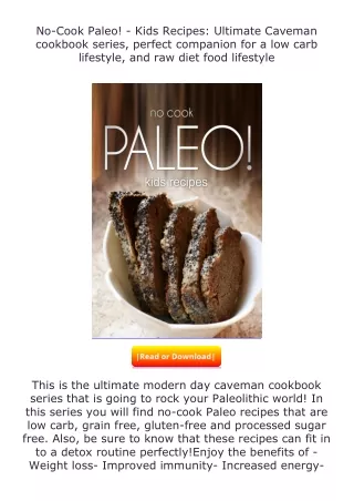 ❤️get (⚡️pdf⚡️) download No-Cook Paleo! - Kids Recipes: Ultimate Caveman co