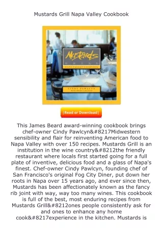[READ]⚡PDF✔ Mustards Grill Napa Valley Cookbook