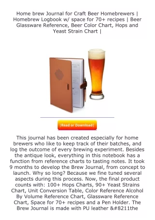 Download❤[READ]✔ Home brew Journal for Craft Beer Homebrewers | Homebrew Lo