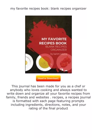Download⚡ my favorite recipes book: blank recipes organizer