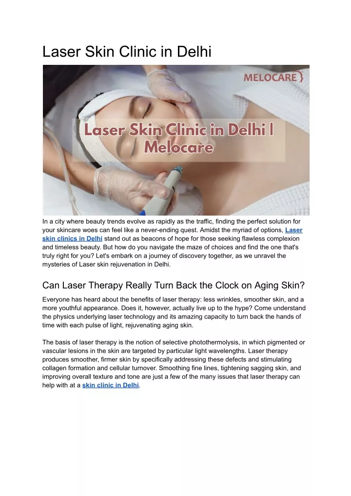 laser skin clinic in delhi