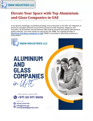 Top Aluminium and Glass Companies in UAE