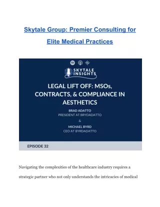 Skytale Group-Premier Consulting for Elite Medical Practices