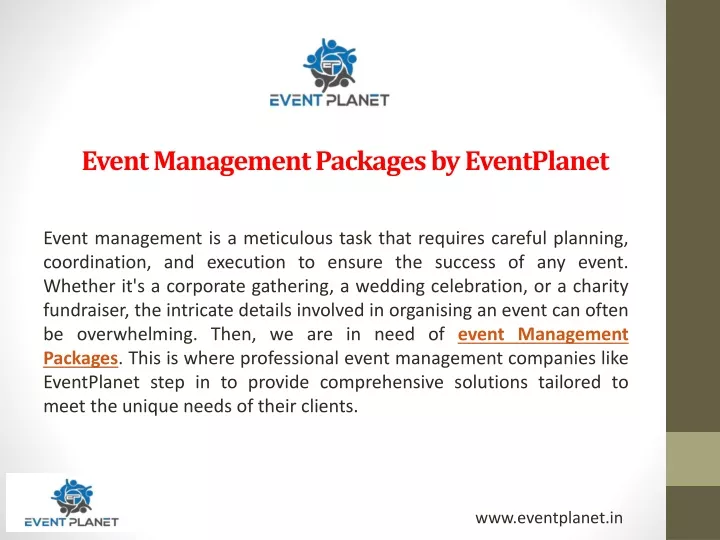 event management packages by eventplanet