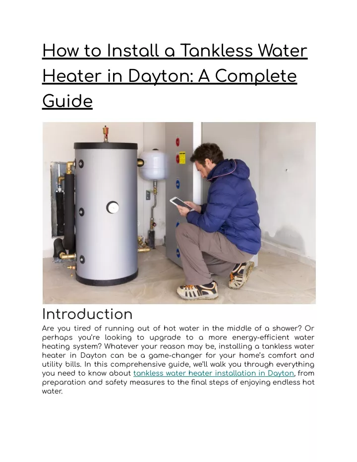 how to install a tankless water heater in dayton