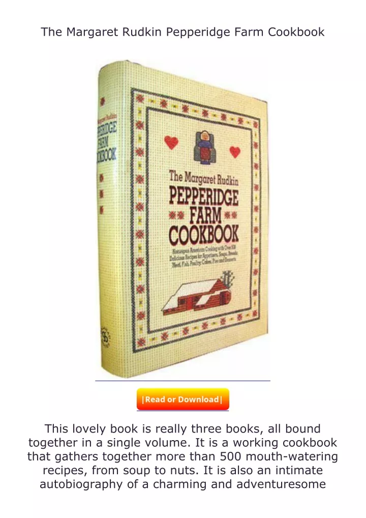the margaret rudkin pepperidge farm cookbook