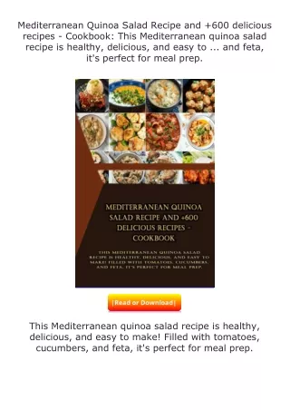 Download❤[READ]✔ Mediterranean Quinoa Salad Recipe and +600 delicious recip