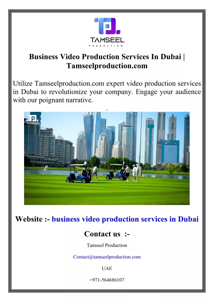 business video production services in dubai
