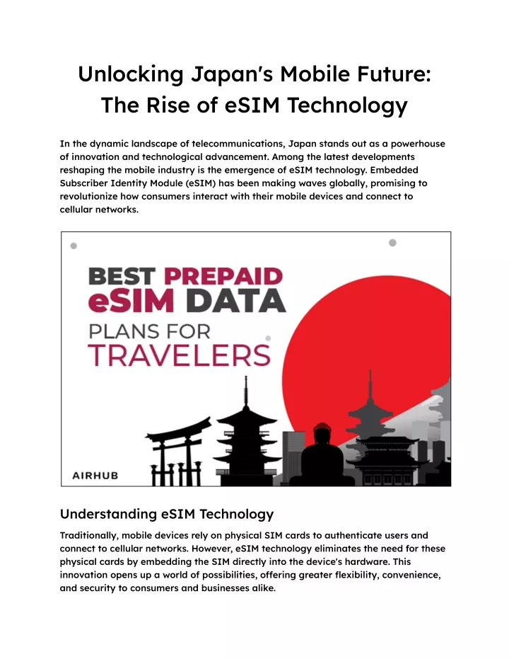 PPT - _Unlocking Japan's Mobile Future_ The Rise Of ESIM Technology ...