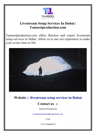Livestream Setup Services In Dubai   Tamseelproduction.com