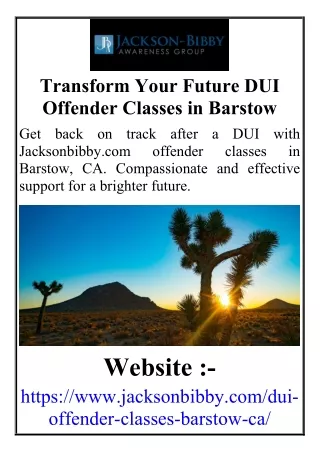 Transform Your Future DUI Offender Classes in Barstow