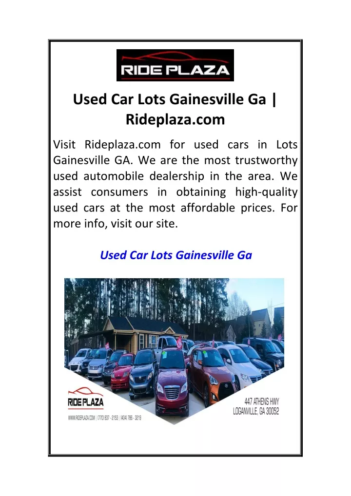 used car lots gainesville ga rideplaza com