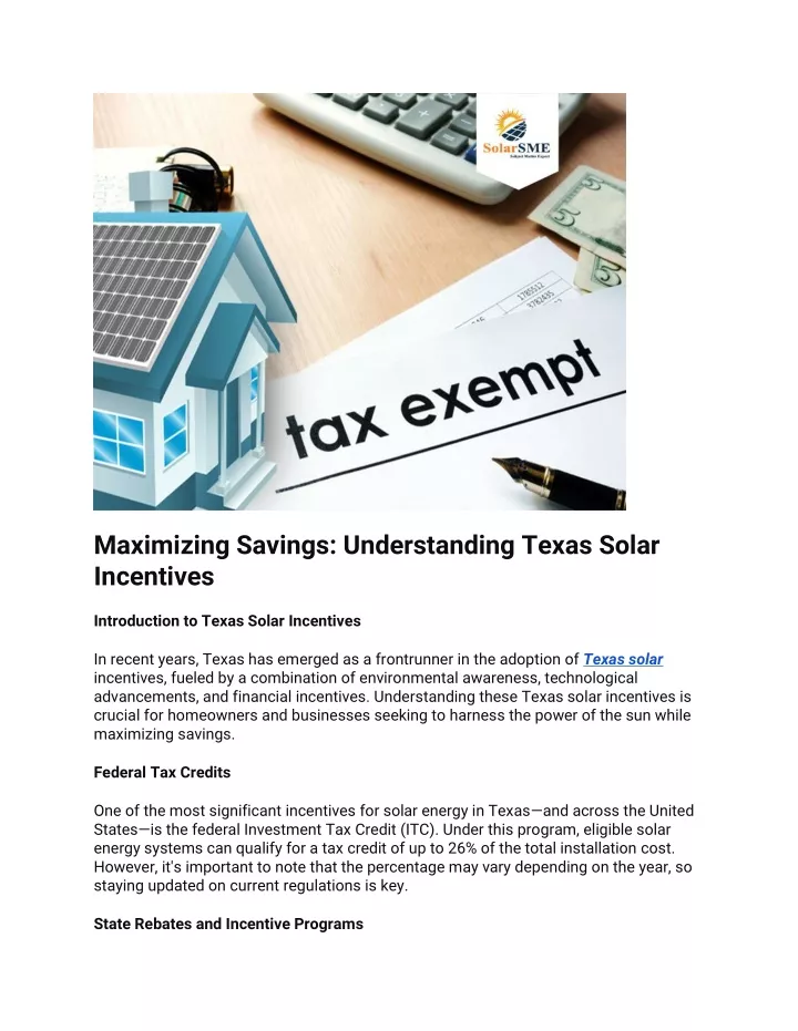 maximizing savings understanding texas solar