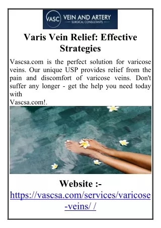 Varis Vein Relief Effective Strategies