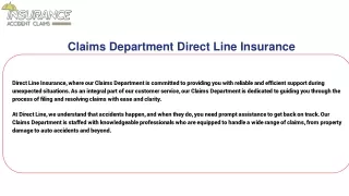 Claims Department Direct Line Insurance