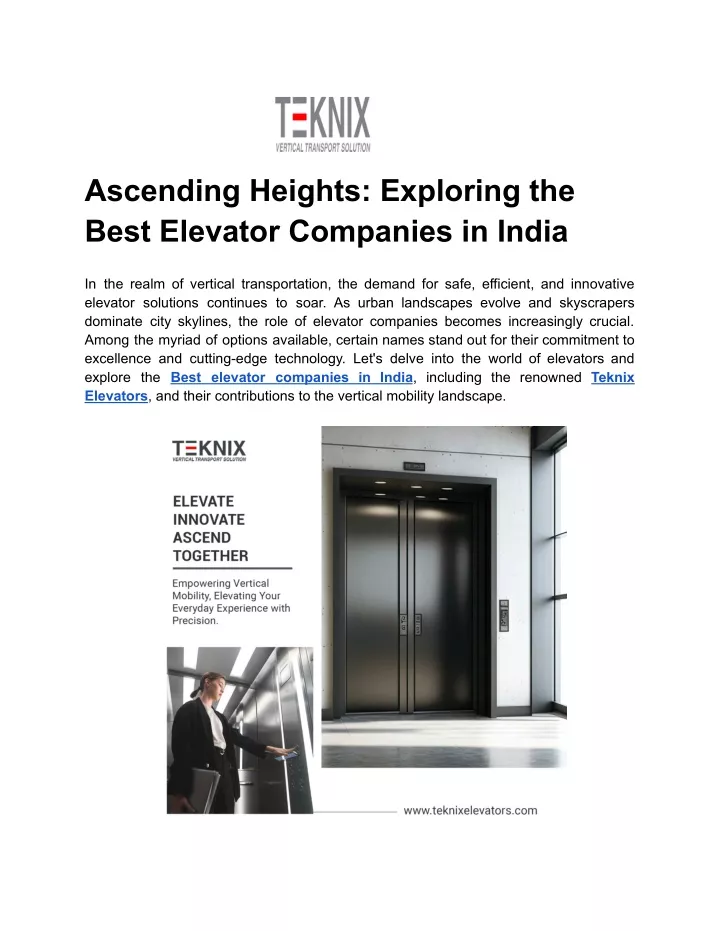 ascending heights exploring the best elevator