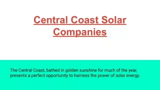 Central Coast Solar Companies
