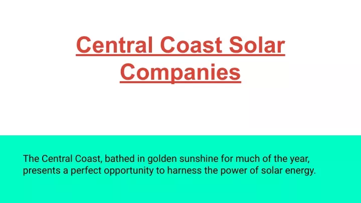 central coast solar companies