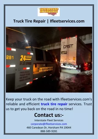 Truck Tire Repair  Ifleetservices.com