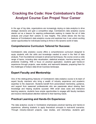 Cracking the Code_ How Coimbatore's Data Analyst Course Can Propel Your Career