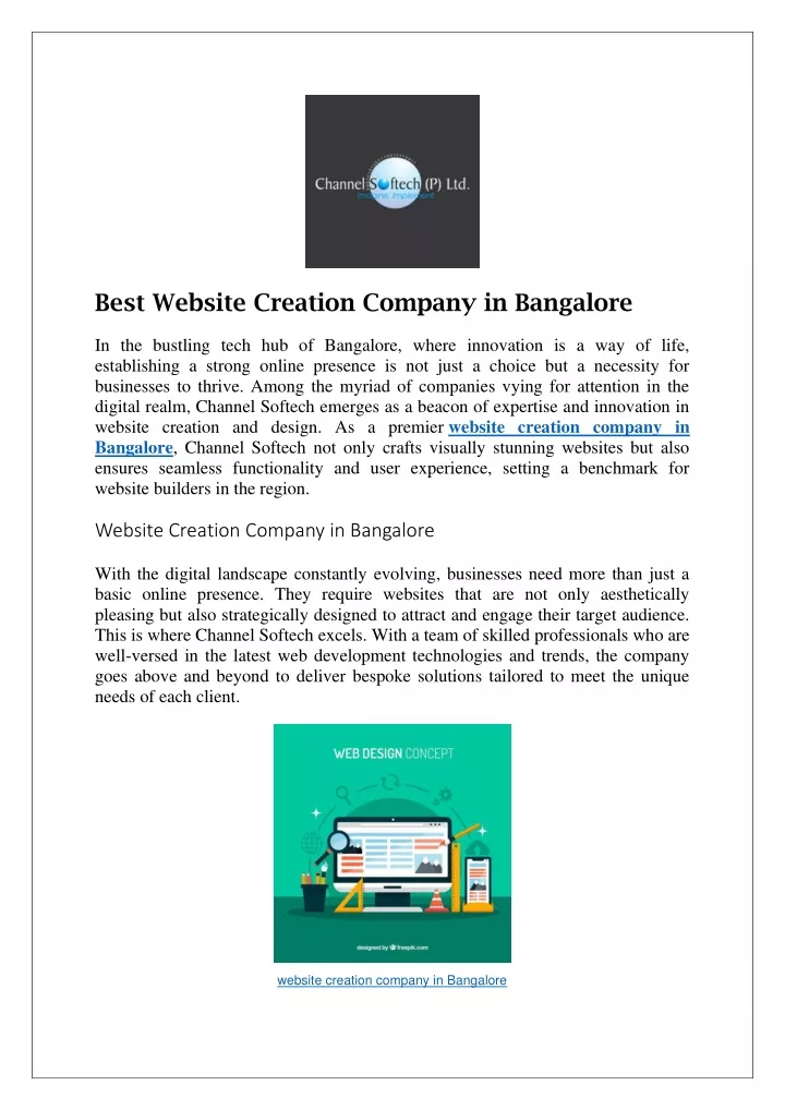 best website creation company in bangalore