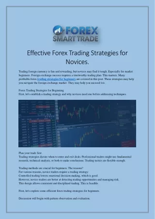Effective Forex Trading Strategies for Novices.