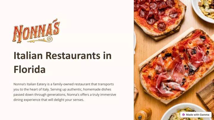 italian restaurants in florida