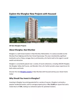 Explore the Latest Kharghar Projects with Houssed